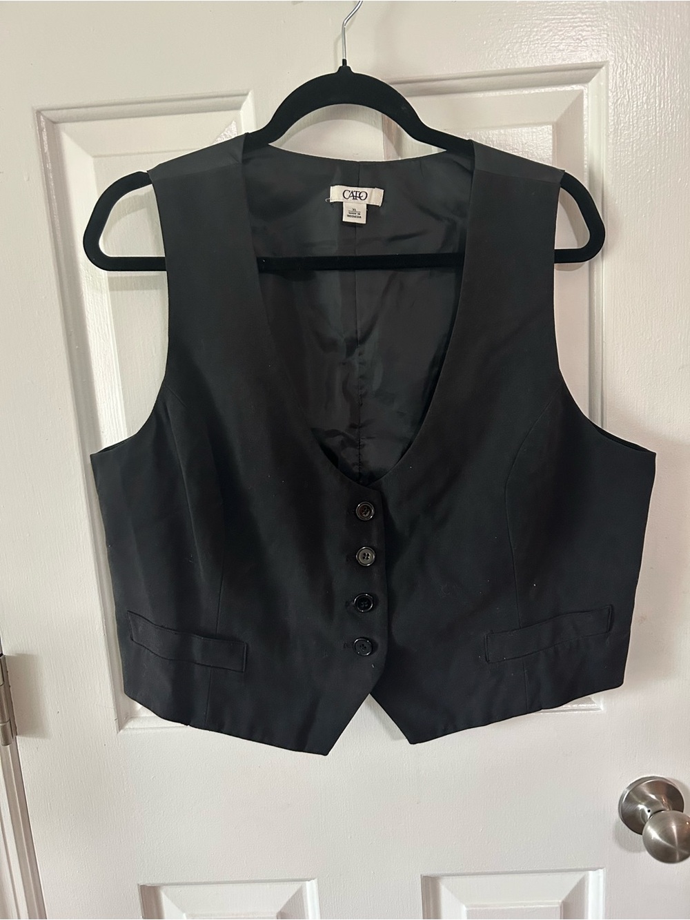 Cato Black Tailored Women's Vest Vintage XL